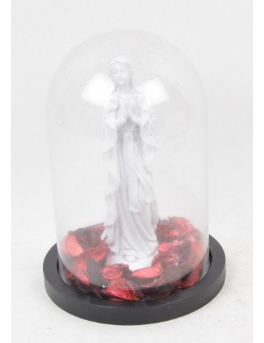 VIERGE POT POURRI SOUS CLOCHE EN VERRE GM ORANGE