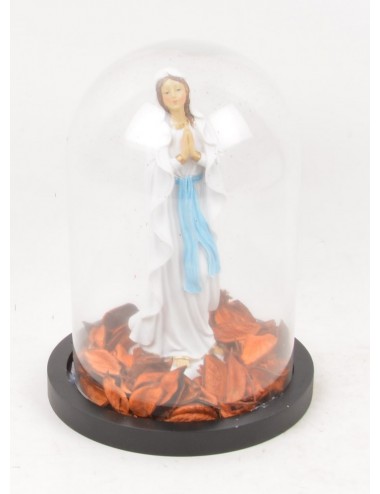 VIERGE POT POURRI SOUS CLOCHE EN VERRE GM ORANGE