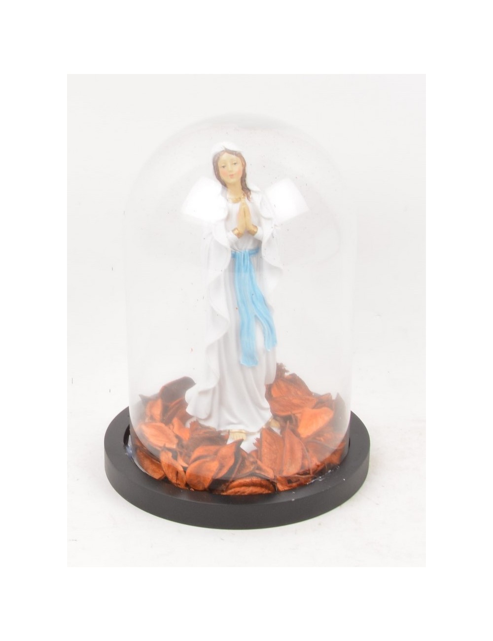 VIERGE POT POURRI SOUS CLOCHE EN VERRE GM ORANGE