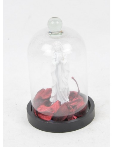 VIERGE POT POURRI SOUS CLOCHE EN VERRE PM RED