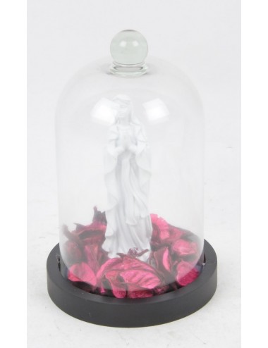 VIERGE POT POURRI SOUS CLOCHE EN VERRE PM PINK