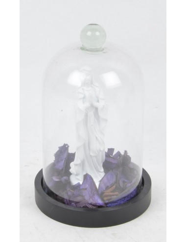 VIERGE POT POURRI SOUS CLOCHE EN VERRE PM LILAC