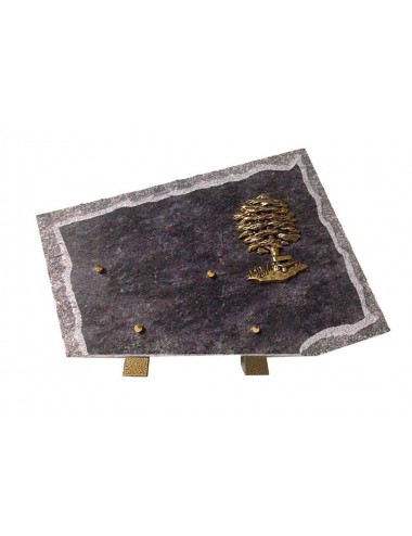 SERIE DE 6 PLAQUES PANACHEES 25 X 65 BRONZE ET GRANIT VARIE