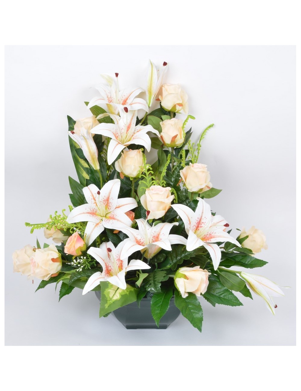 OCEA 30 CM LYS ROSE FOUGERE VELOURS RED WHITE OCEA 30 CM LYS ROSE FOUGERE VELOURS RED WHITE