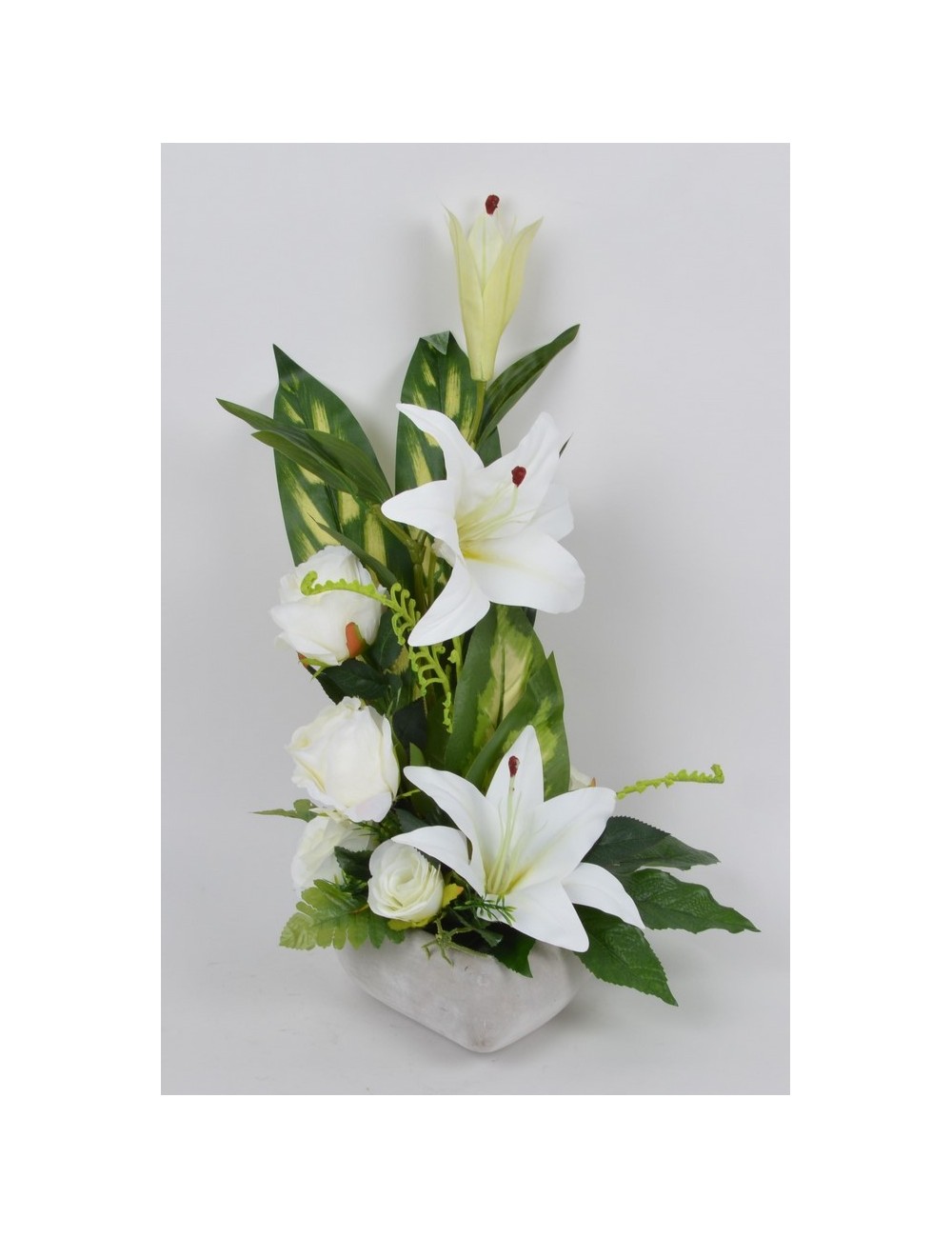COEUR GM LYS ROSE FOUGERE VELOURS RED WHITE COEUR GM LYS ROSE FOUGERE VELOURS RED WHITE