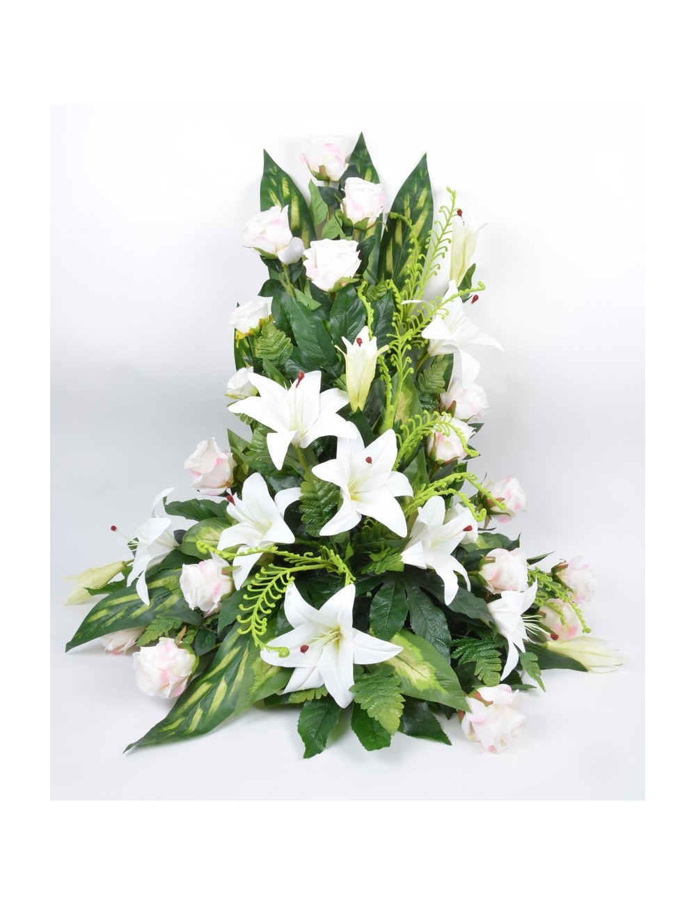 DEVANT DE TOMBE GM LYS ROSE FOUGERE VELOURS GREEN DEVANT DE TOMBE GM LYS ROSE FOUGERE VELOURS GREEN