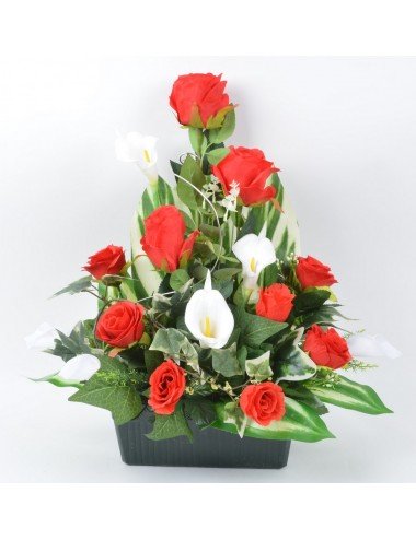 JARDINIERE 25 CM ROSE ARUM RED CREAM