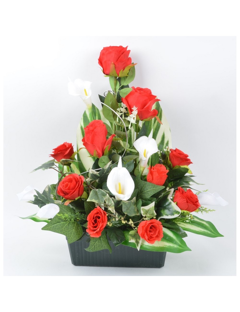 JARDINIERE 25 CM ROSE ARUM RED CREAM