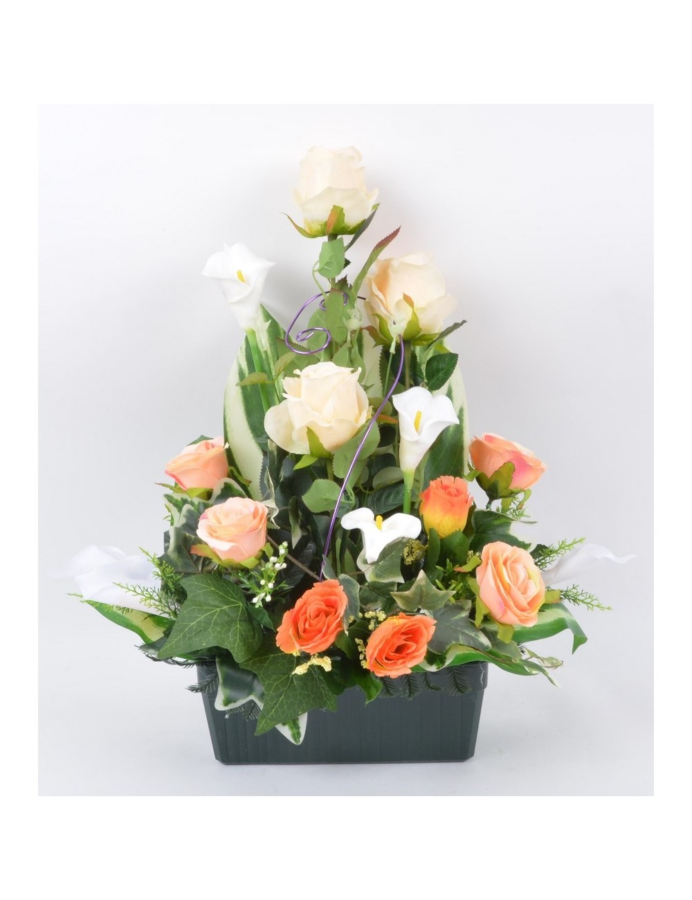 JARDINIERE 25 CM ROSE ARUM RED CREAM