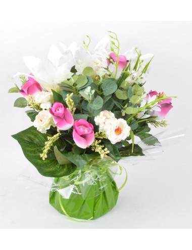 BOUQUET BULLE LYS FRESIA BOUTON EUCALYPTUS BEAUTY