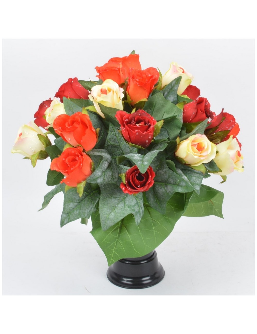 BOUQUET DE VASE BOUTON DE ROSE GOUTTE D'EAU ASS