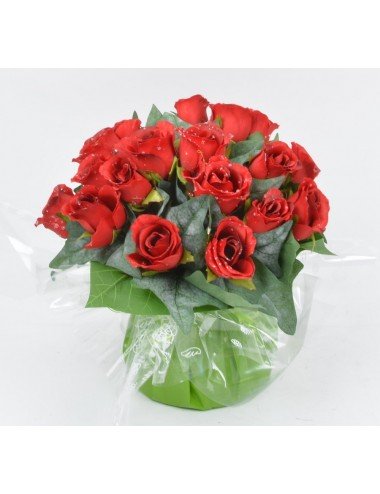 BOUQUET BULLE BOUTON DE ROSE GOUTTE D'EAU RED