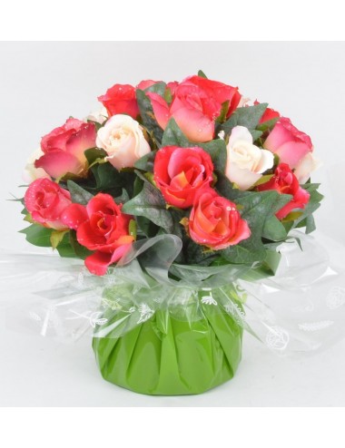 BOUQUET BULLE BOUTON DE ROSE GOUTTE D'EAU RED