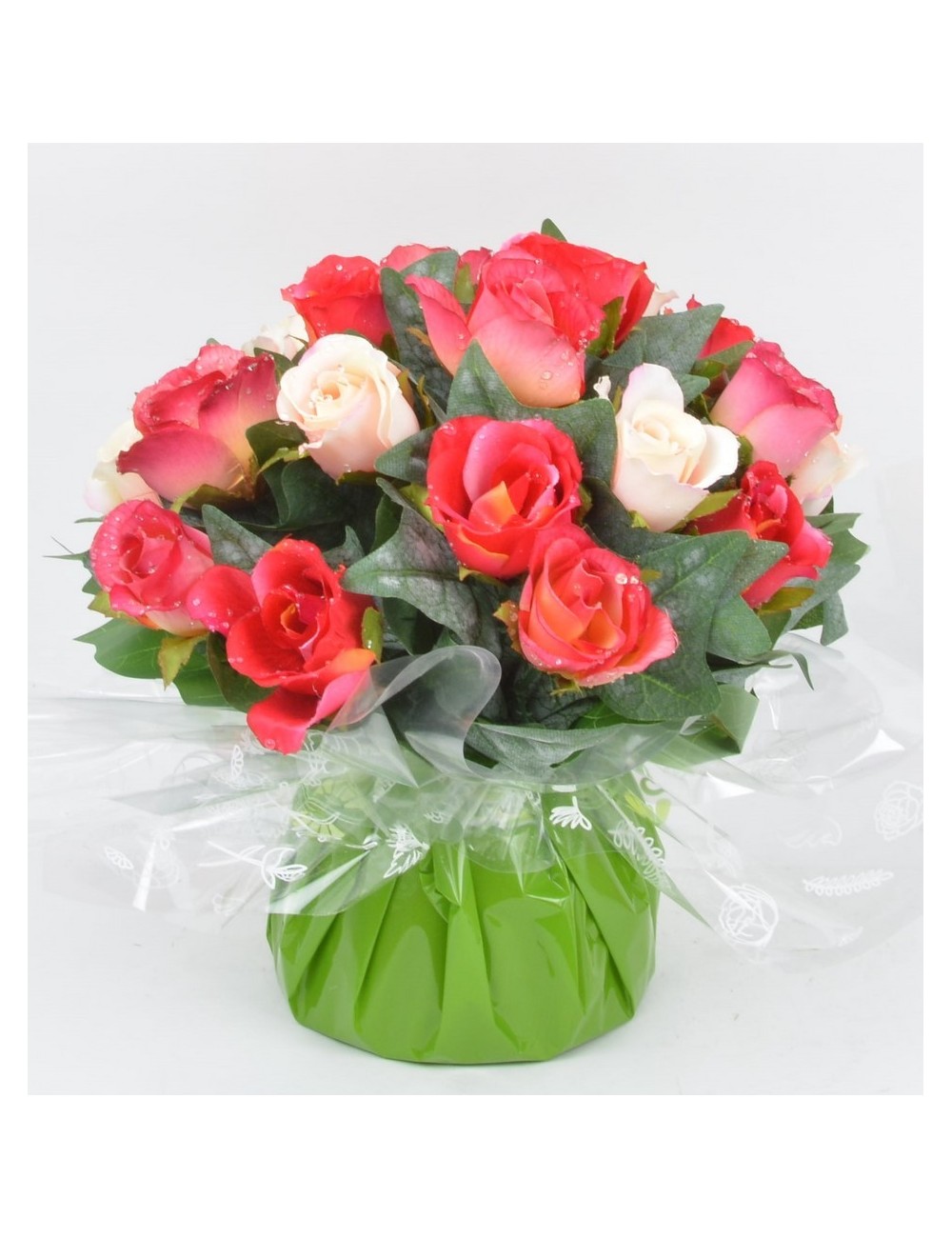 BOUQUET BULLE BOUTON DE ROSE GOUTTE D'EAU RED