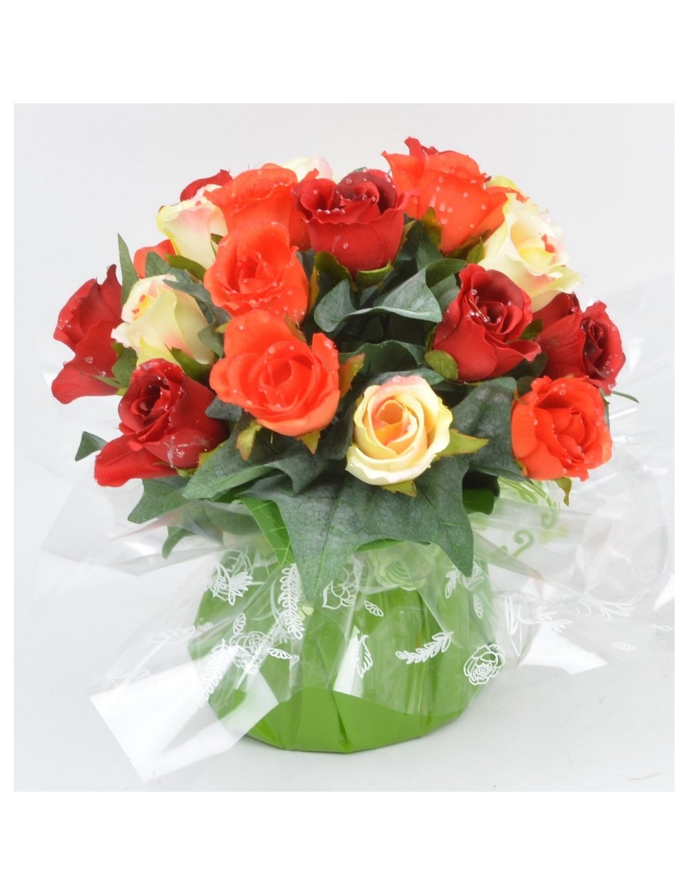 BOUQUET BULLE BOUTON DE ROSE GOUTTE D'EAU RED