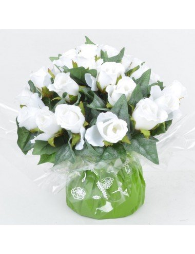 BOUQUET BULLE BOUTON DE ROSE GOUTTE D'EAU WHITE