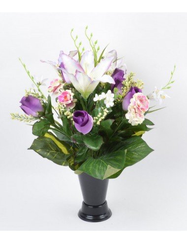 BOUQUET DE VASE LYS FRESIA BOUTON ASS