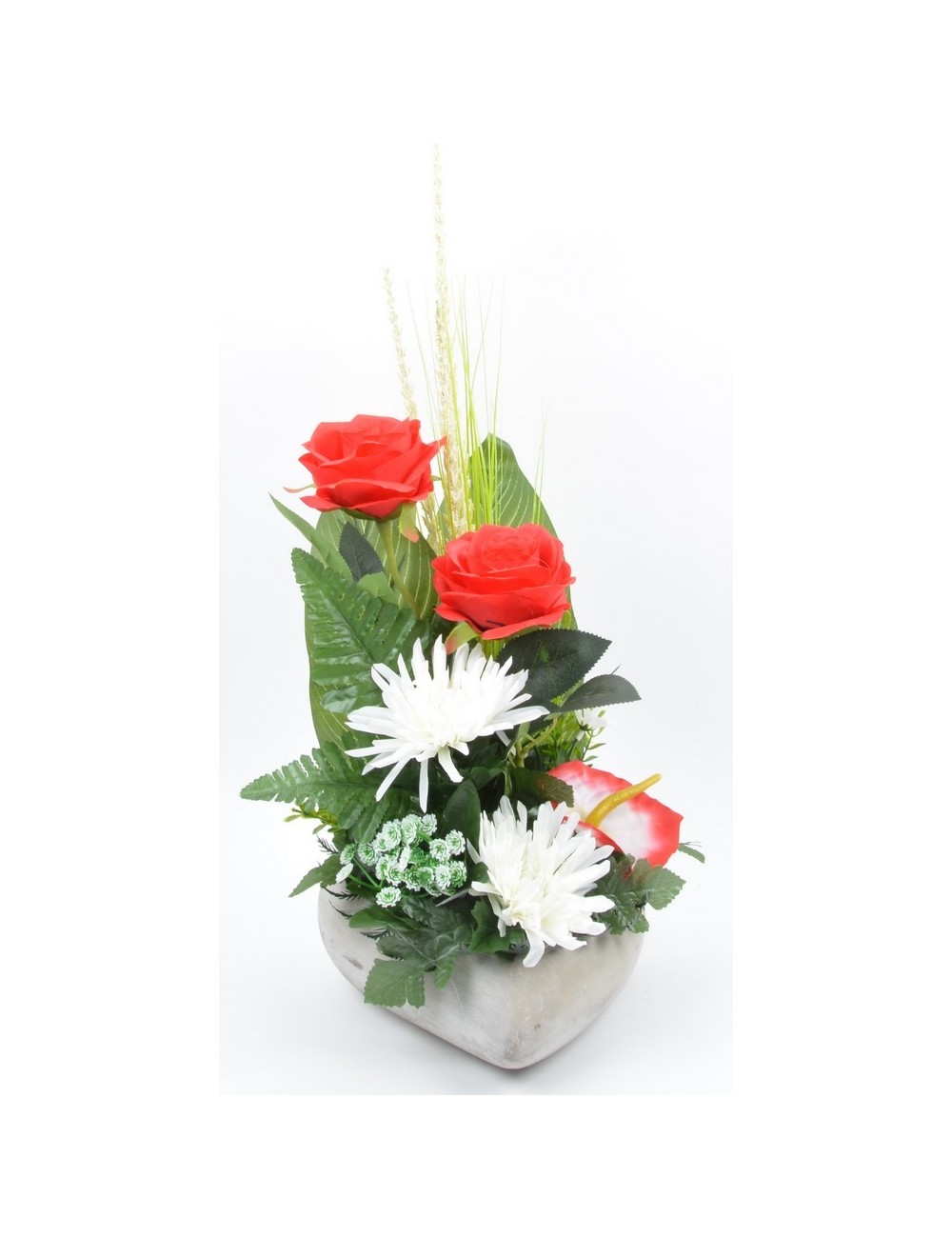 COEUR BETON ROSE TOKIO ANTHURIUM RED WHITE