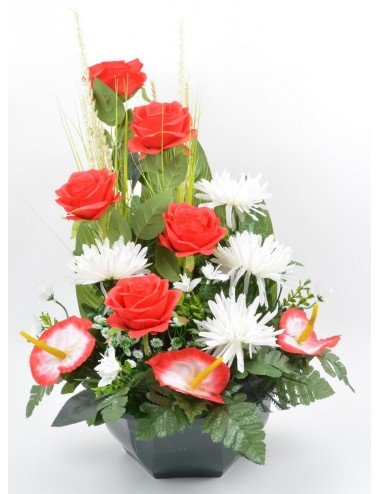 OCEA 25 CM ROSE TOKIO ANTHURIUM RED WHITE