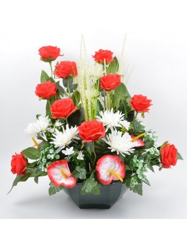 OCEA 30 CM ROSE TOKIO ANTHURIUM RED WHITE