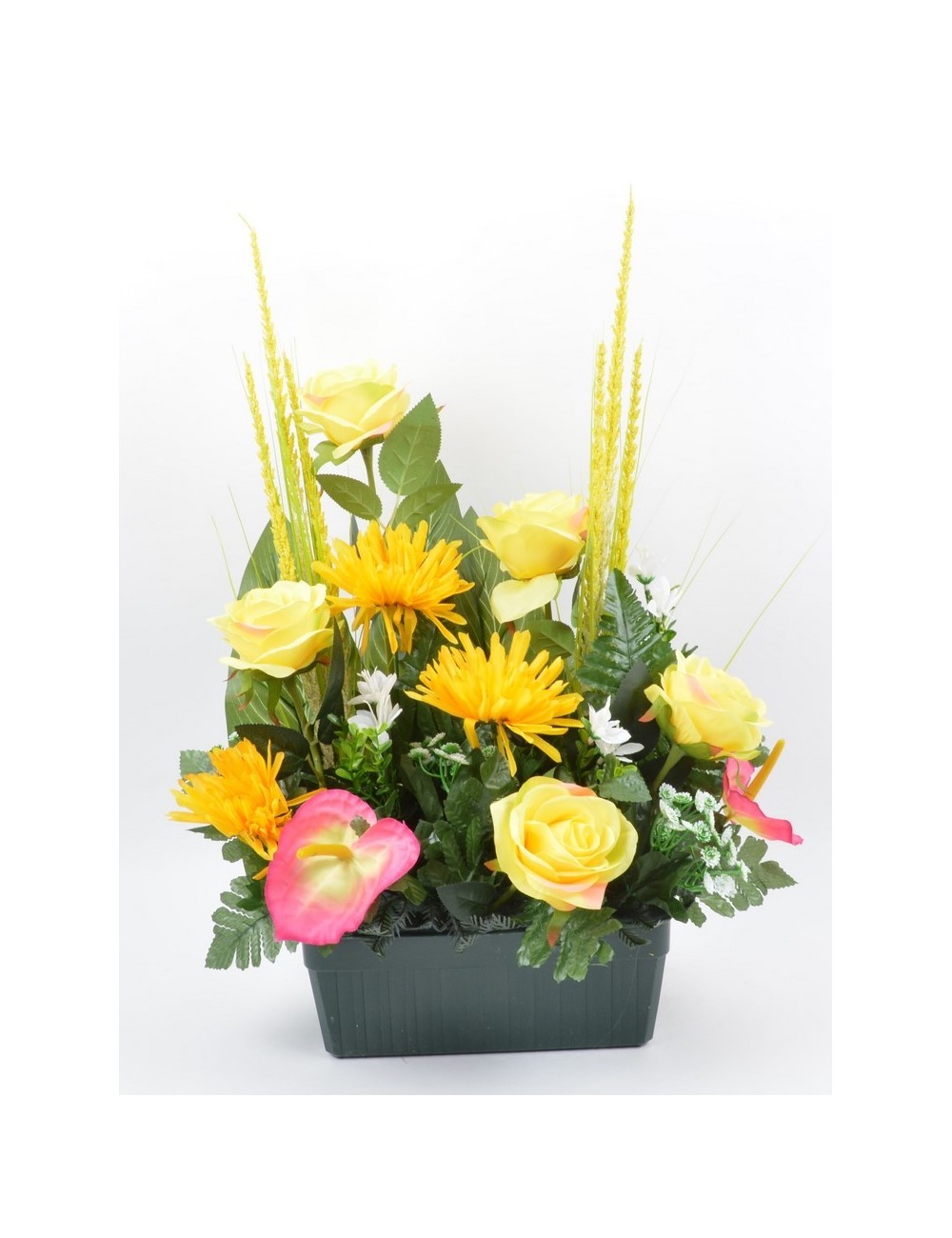 JARDINIERE 25 CM ROSE TOKIO ANTHURIUM YELLOW PINK