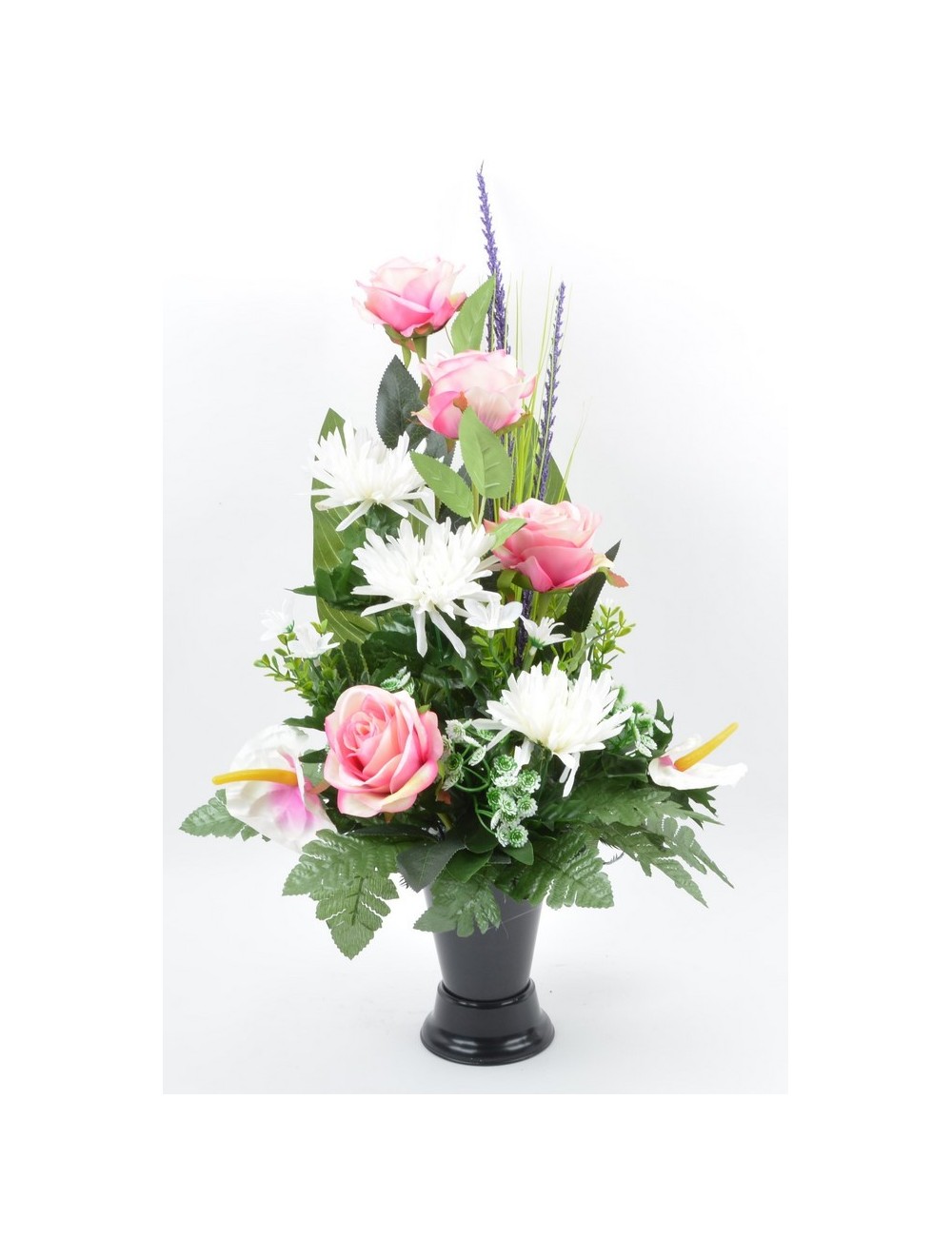 BOUQUET DE VASE ROSE TOKIO ANTHURIUM PINK WHITE