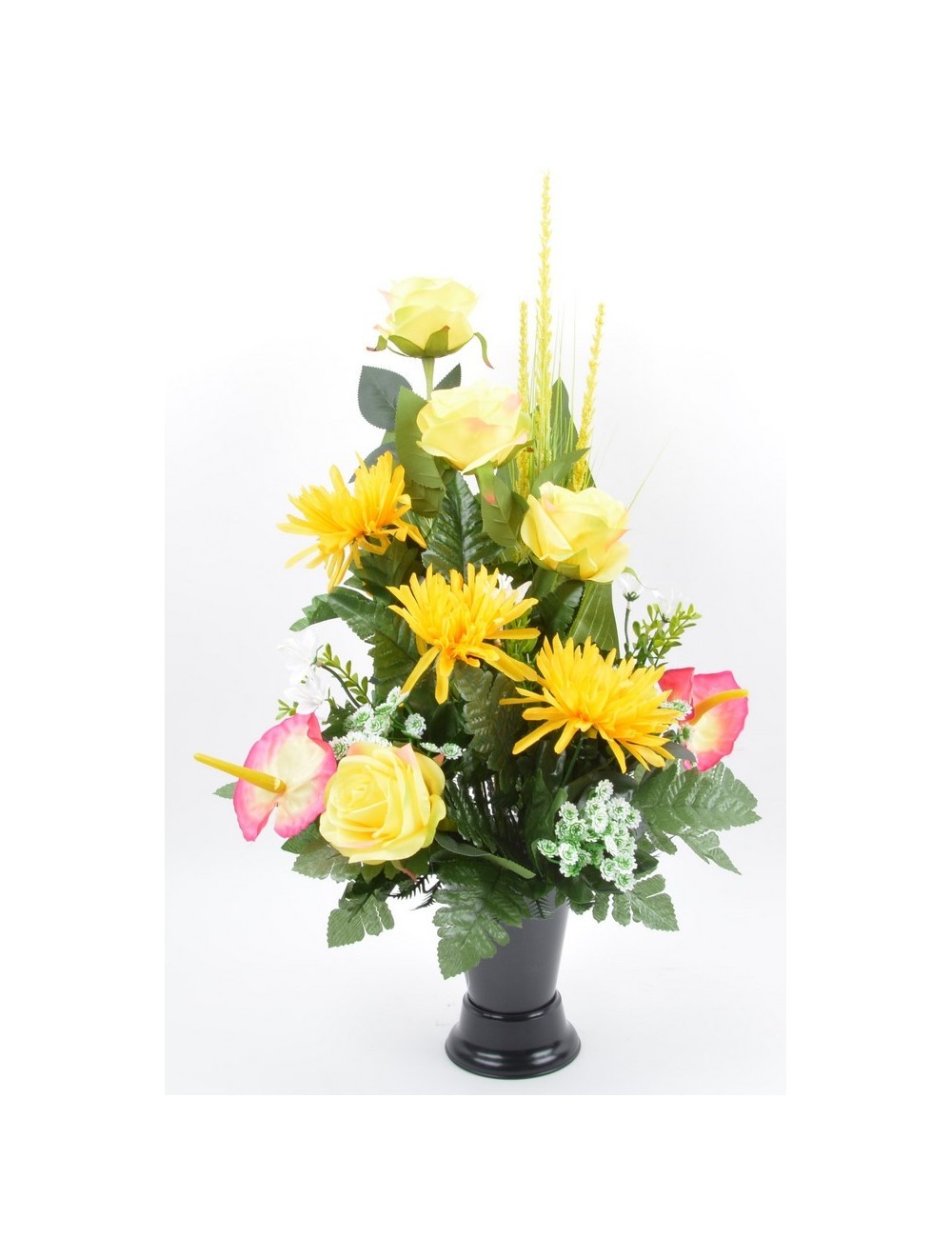 BOUQUET DE VASE ROSE TOKIO ANTHURIUM YELLOW PINK