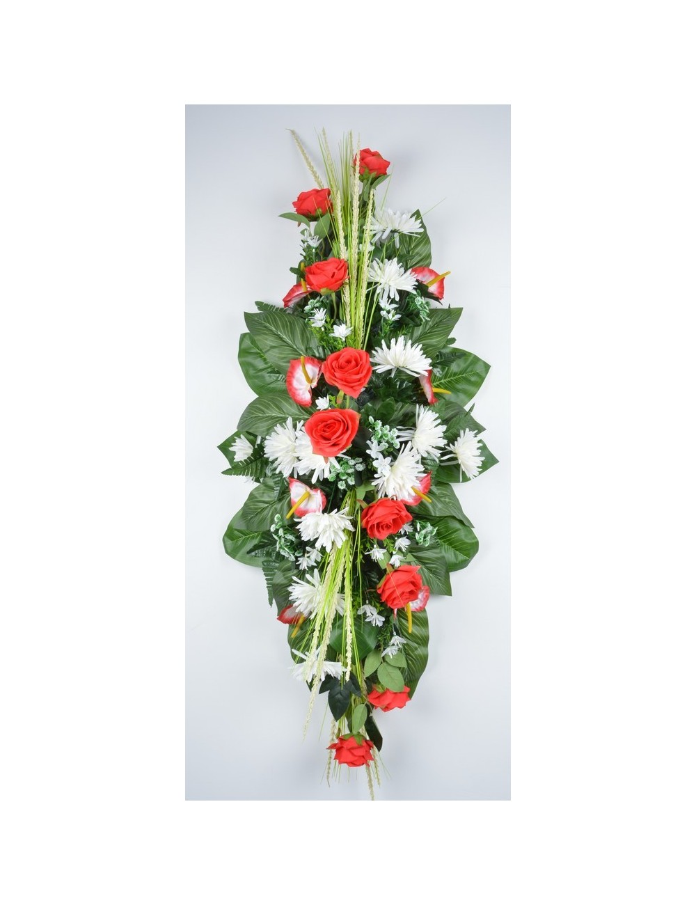 DESSUS DE CERCUEIL ROSE TOKIO ANTHURIUM RED WHITE