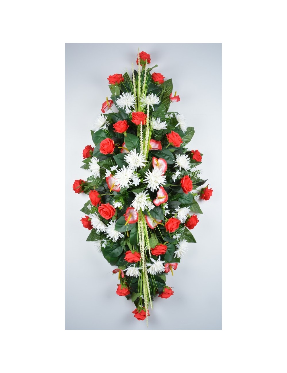 DESSUS DE CERCUEIL ROSE TOKIO ANTHURIUM RED WHITE