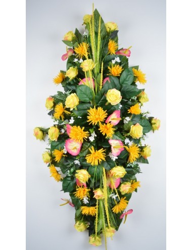 DESSUS DE CERCUEIL ROSE TOKIO ANTHURIUM YELLOW PINK