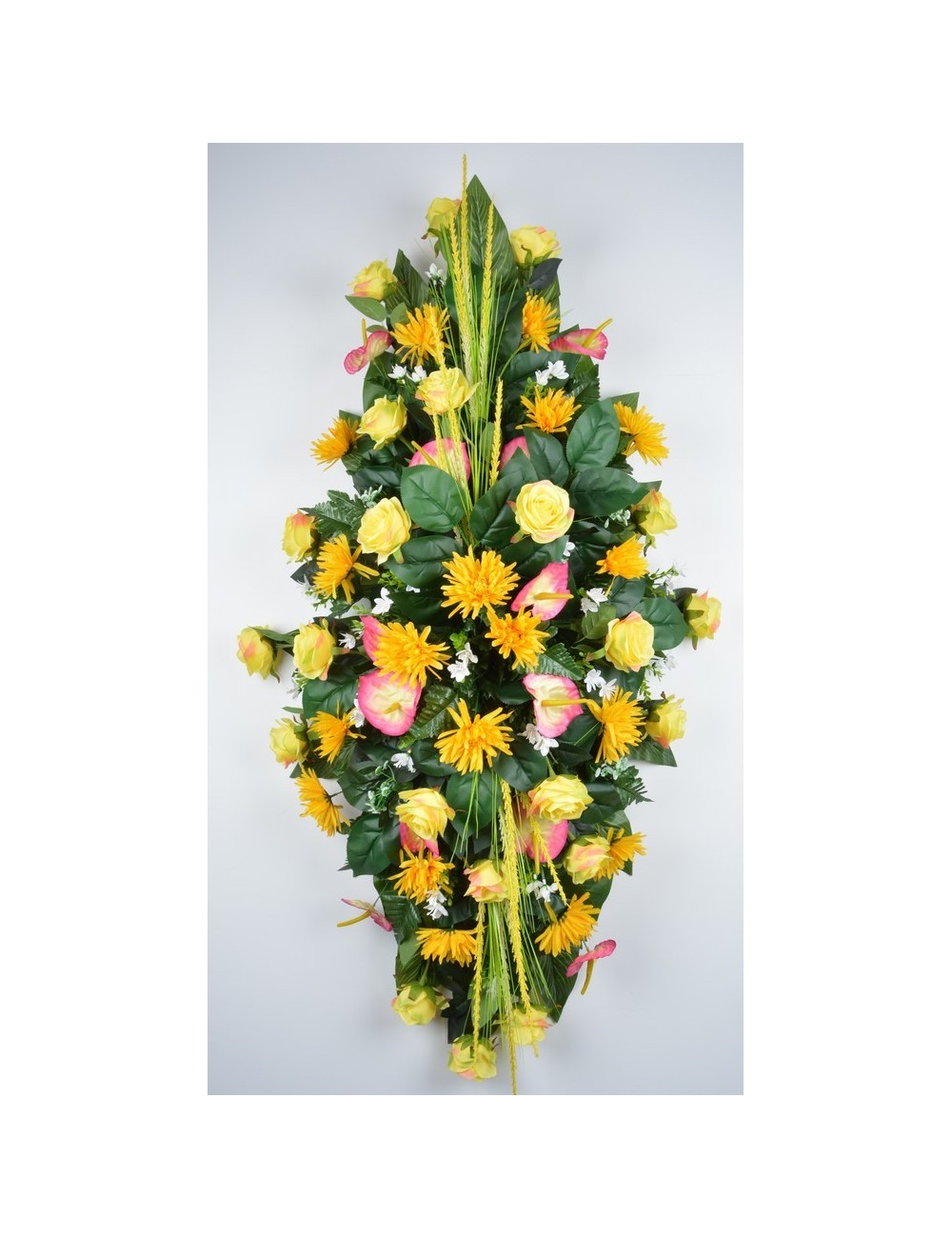 DESSUS DE CERCUEIL ROSE TOKIO ANTHURIUM YELLOW PINK