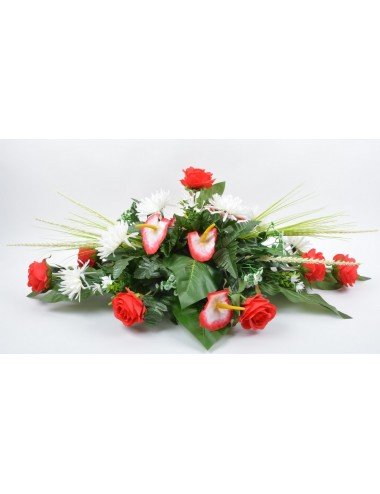 COUSSIN ROSE TOKIO ANTHURIUM RED WHITE