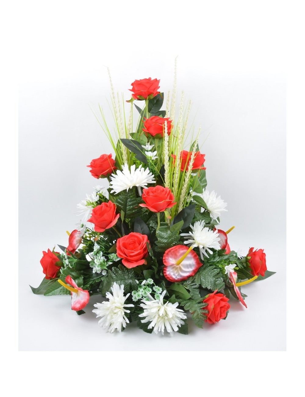 DEVANT DE TOMBE PM ROSE TOKIO ANTHURIUM RED WHITE