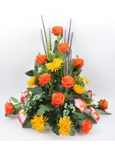 DEVANT DE TOMBE PM ROSE TOKIO ANTHURIUM ORANGE YELLOW