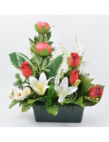 JARDINIERE 25 CM LYS PIVOINE BOUTON CREAM