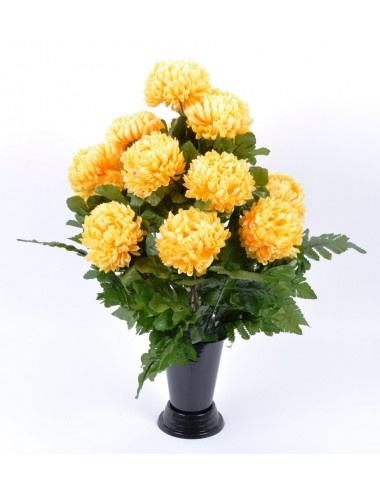 BV CHRYSANTHEME BOULE X14 + FOUGERES ASSORTI