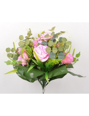 PIQUET 18 TIGES EUCALYPTUS FOUGERE ROSE BEAUTY