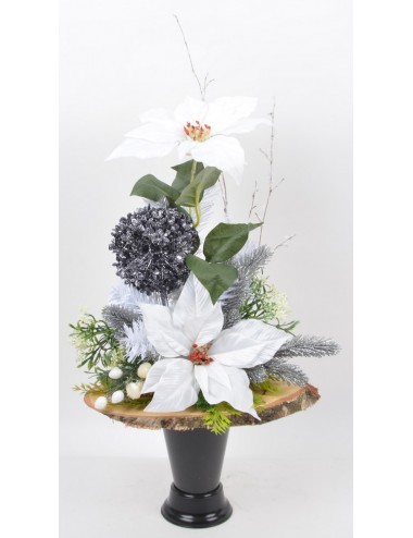 CONE + PLAQUETTE BOIS NOEL FORESTIER WHITE BLACK