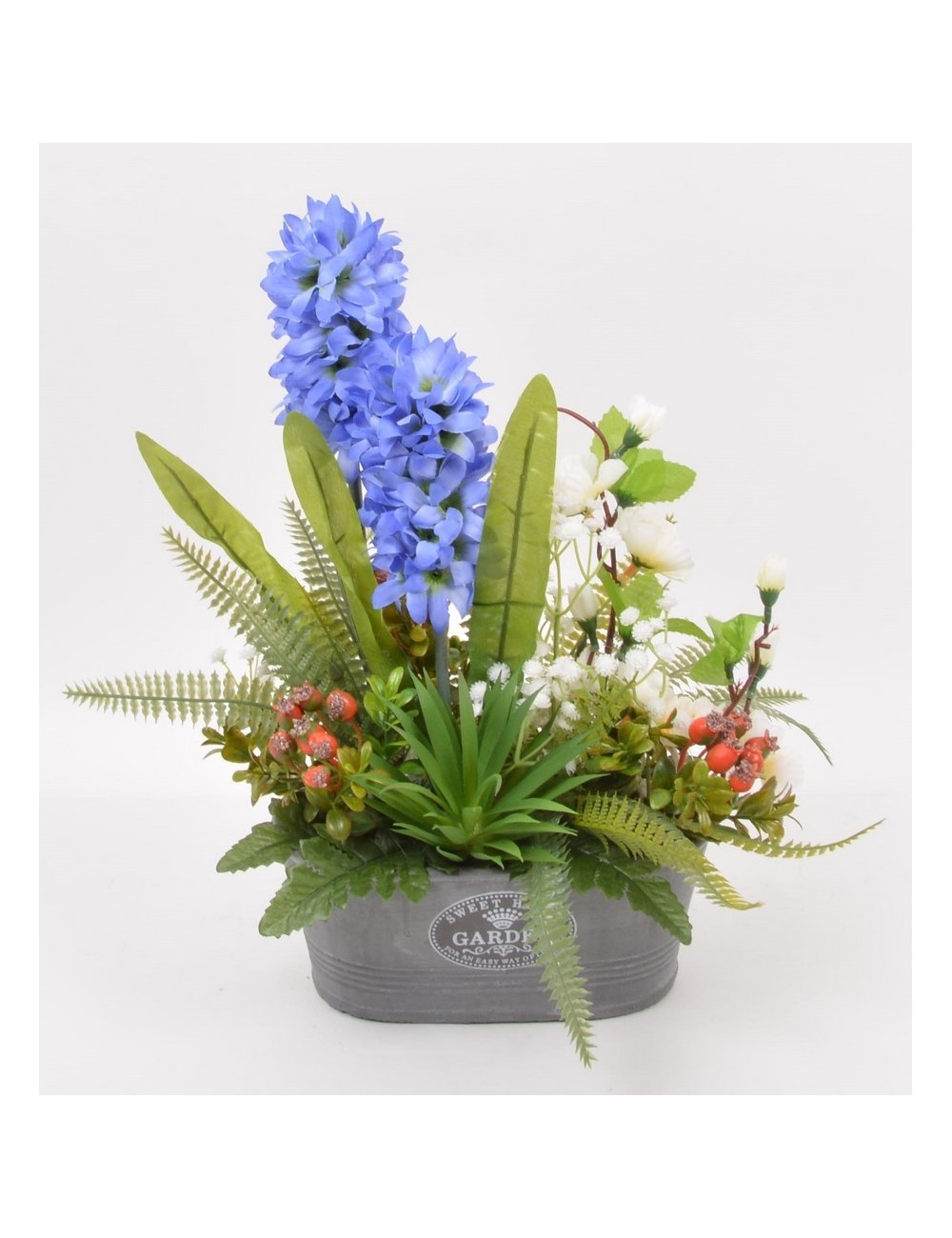 JARDINIERE BETON JACINTHE BLUE