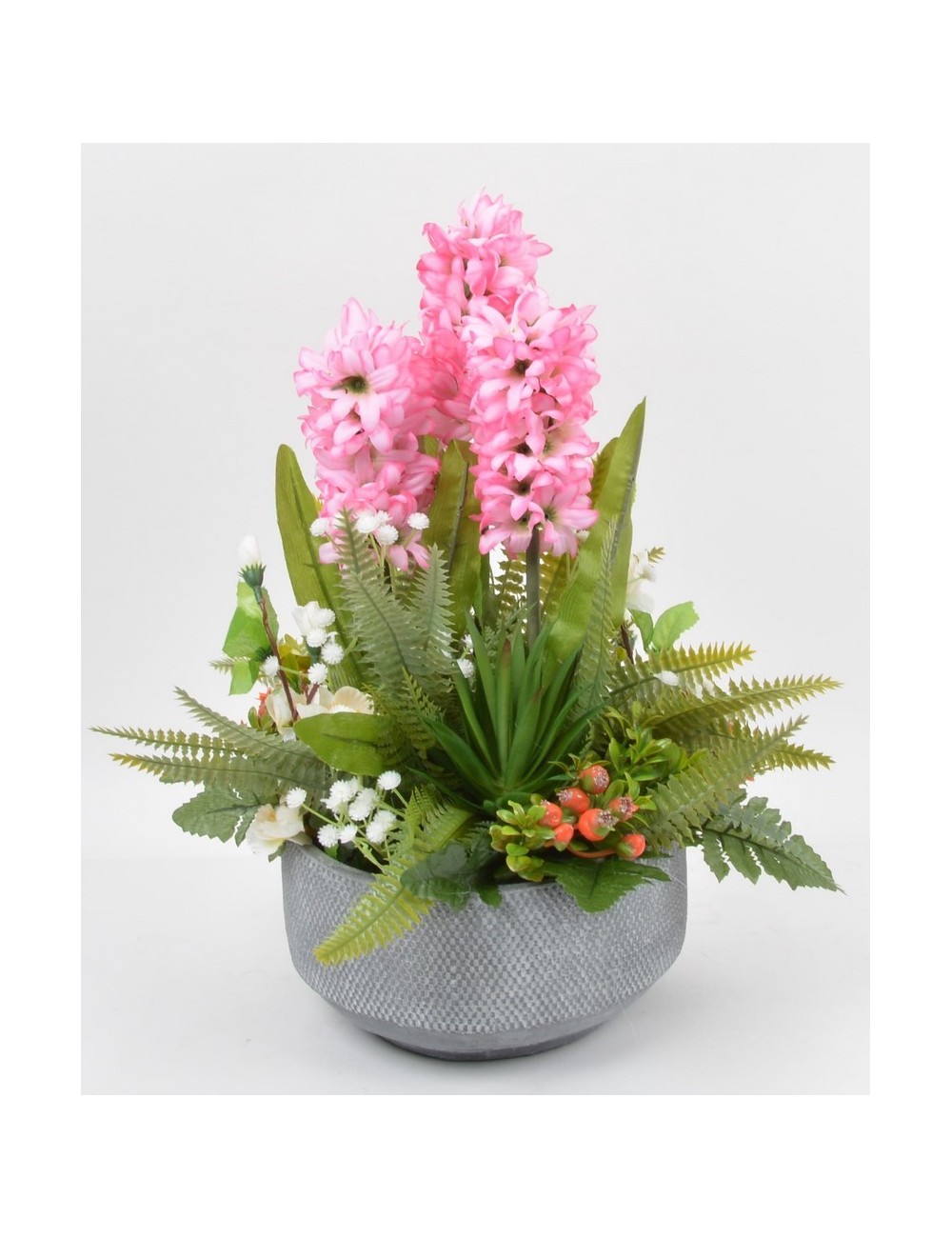 POT ROND BETON JACINTHE BLUE