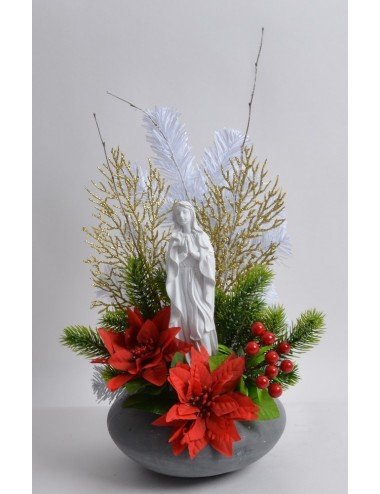 COUPE BETON ROND VIERGE SAPIN POINCETIA RED WHITE