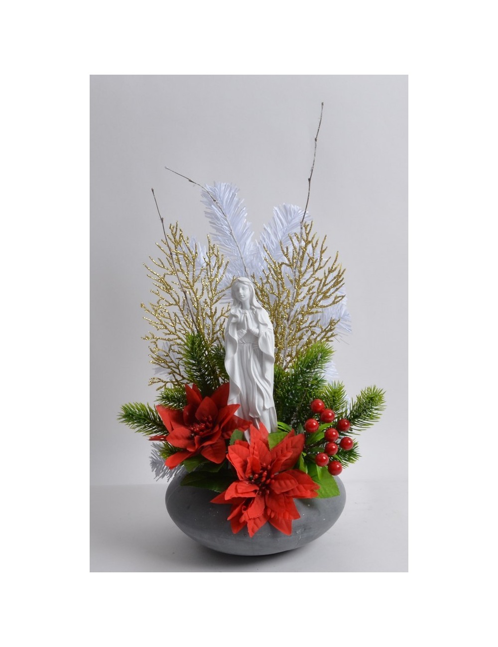 COUPE BETON ROND VIERGE SAPIN POINCETIA RED WHITE