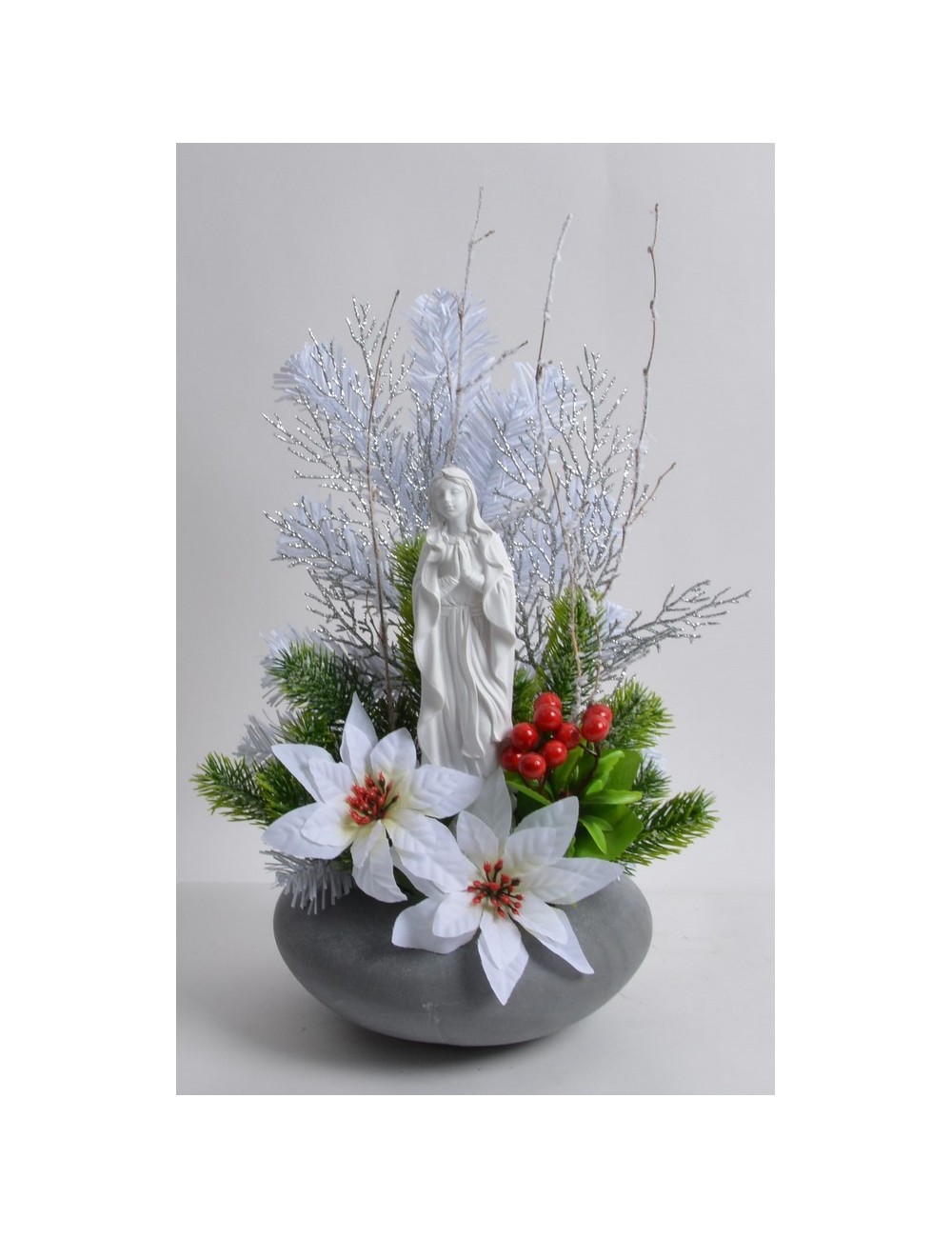 COUPE BETON ROND VIERGE SAPIN POINCETIA RED WHITE