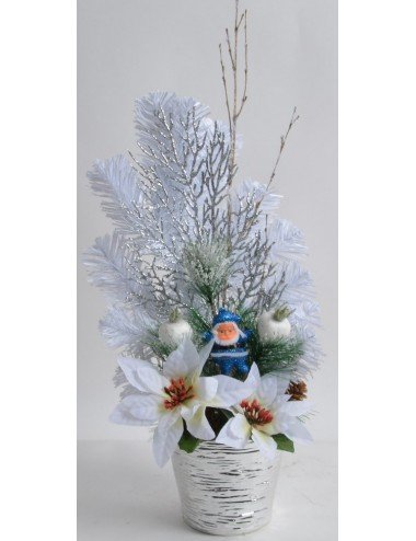 POT ARGENT SAPIN POINCETIA PERE NOEL CREAM