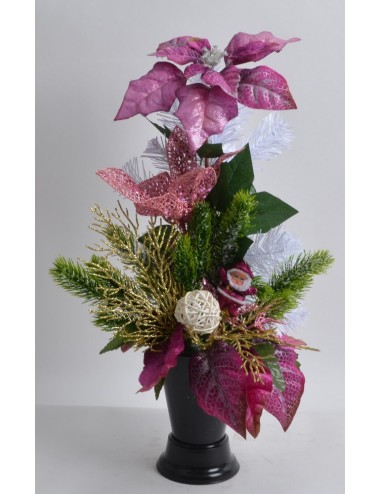 BOUQUET DE VASE POINCETIA NOEL LILAC WHITE