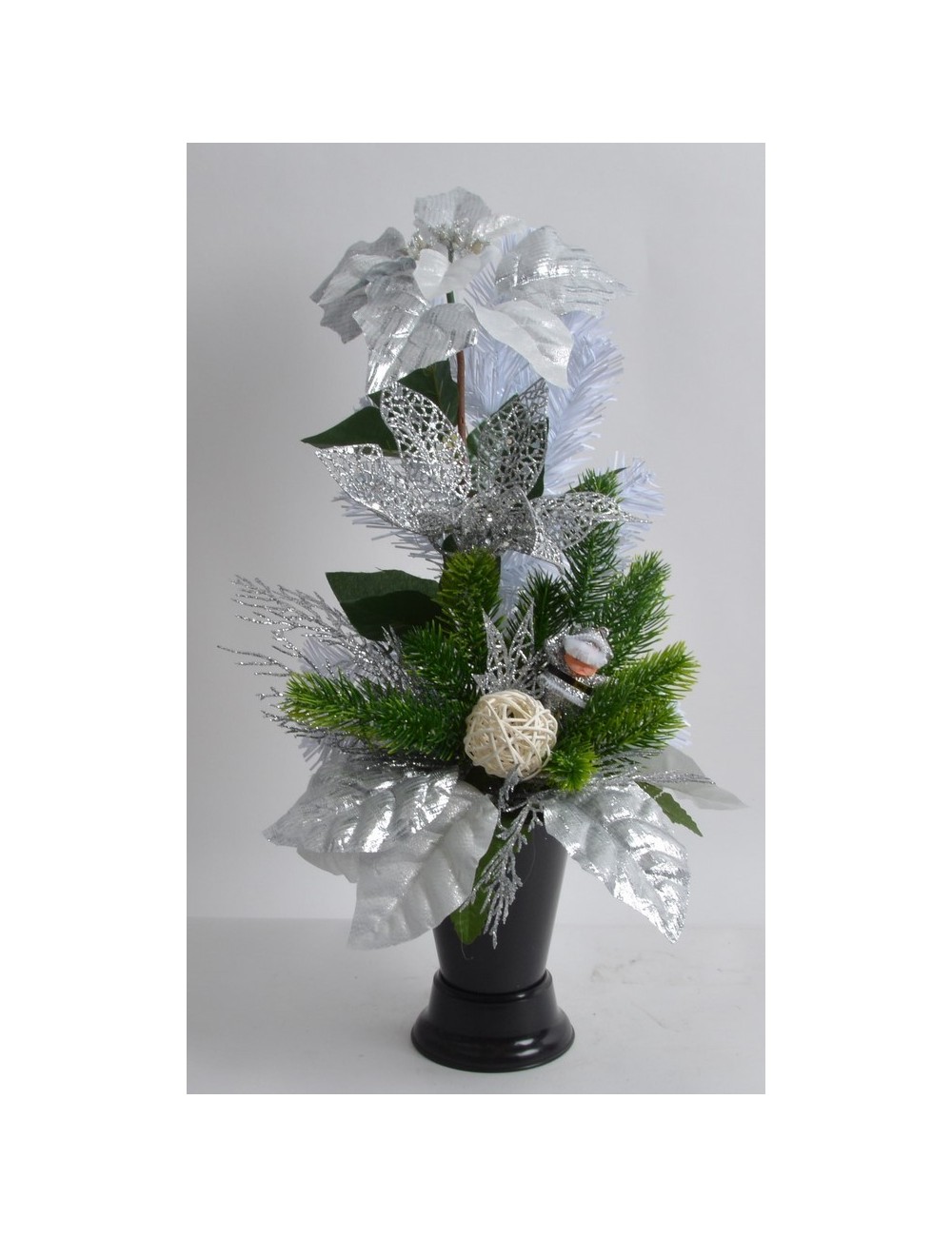 BOUQUET DE VASE POINCETIA NOEL LILAC WHITE