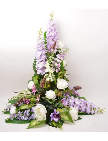 DEVANT DE TOMBE GM GLYCINE ROSE ORCHIDEE LILAC WHITE