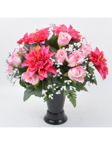 BOUQUET DE VASE DALHIA BOUTON PINK