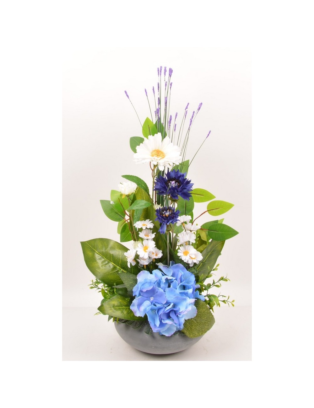 COUPE RONDE HORTENSIA BLEUET MARGUERITE BLUE