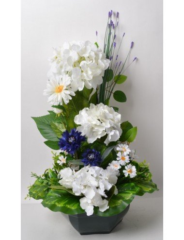 OCEA 25 CM HORTENSIA BLEUET MARGUERITE WHITE